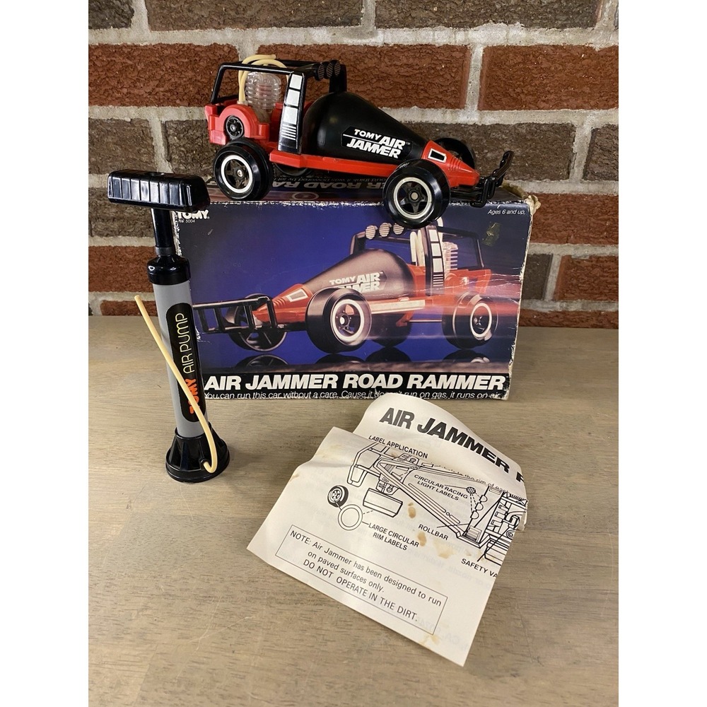 Vintage 1980 Tomy Air Jammer Road Rammer 5004 Air Powered Car Pump